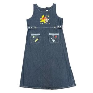 Vintage Winnie The Pooh Teacher Denim Maxi Dress